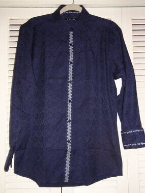 NWOT Zagiri Living After Midnight Navy Blue Shirt
